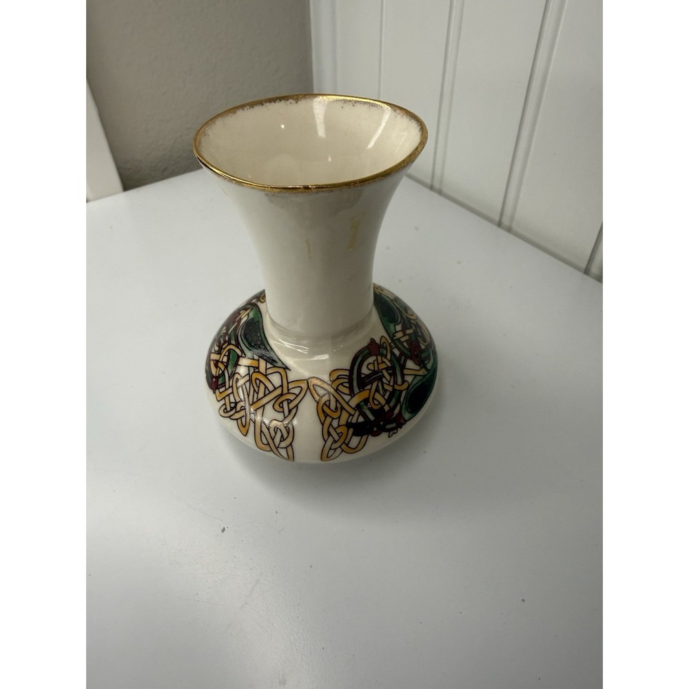 Vintage 1970s-80s CRE Irish Porcelain Celtic Vase J McCaul Galway